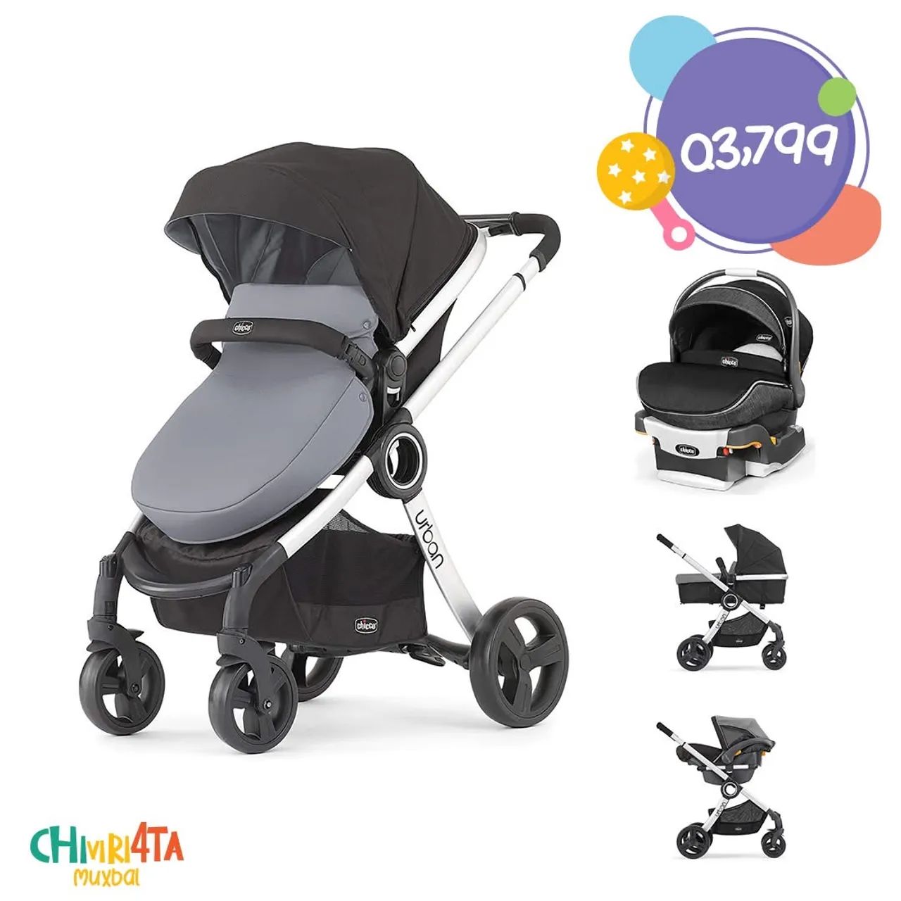 KIT Carrinho de Bebê + Bebê Conforto 