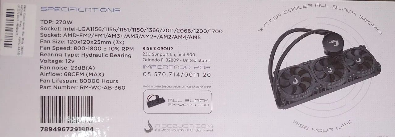 Water cooler Rise mode Black 360mm - Foto 4