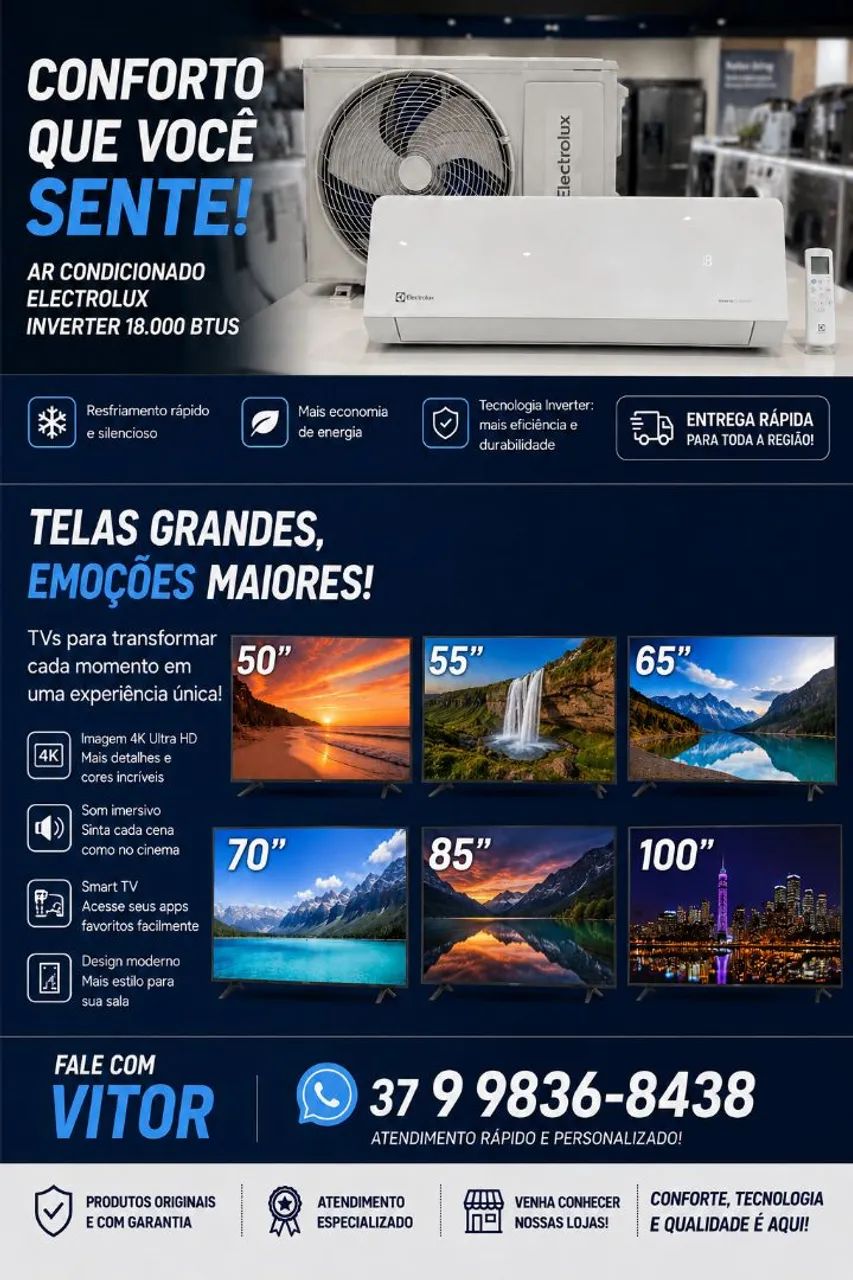 TVs de várias polegadas e preços acessíveis! 