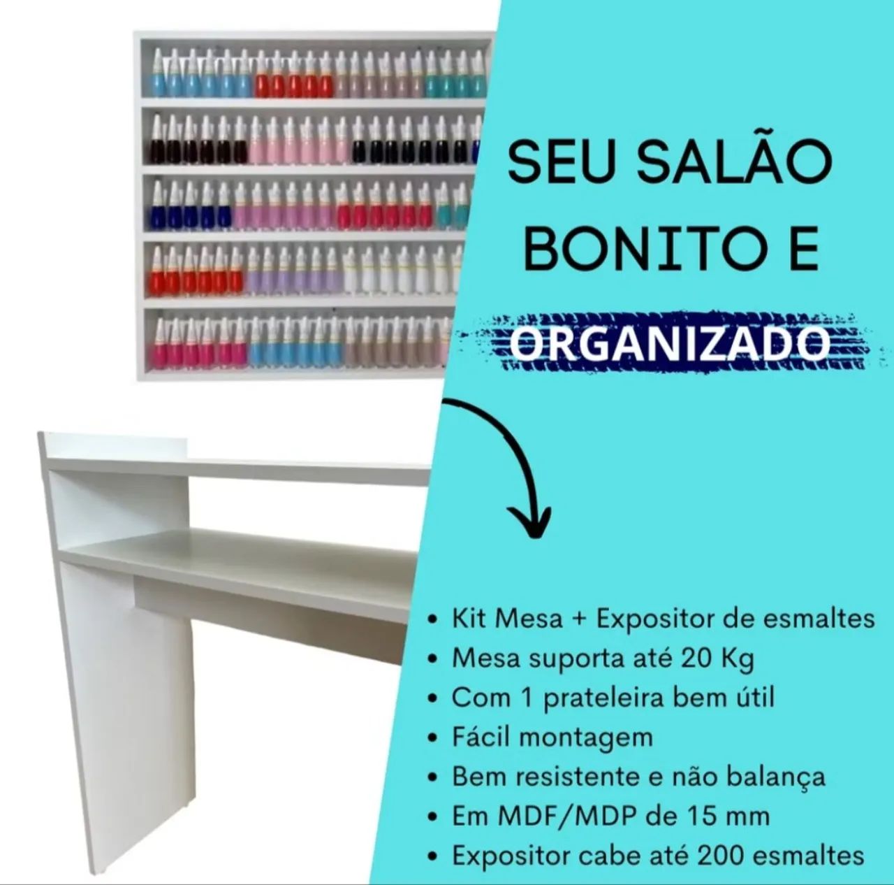 Mesa Manicure + expositor de esmalte  - Foto 2
