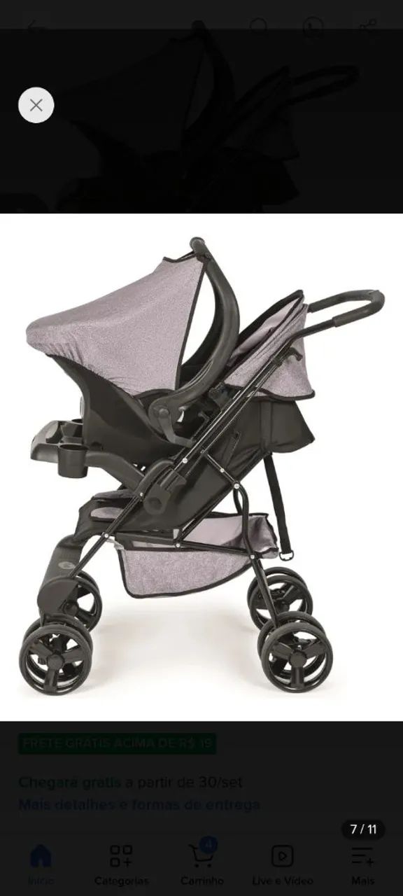 Carrinho e bebê conforto pouco uso 