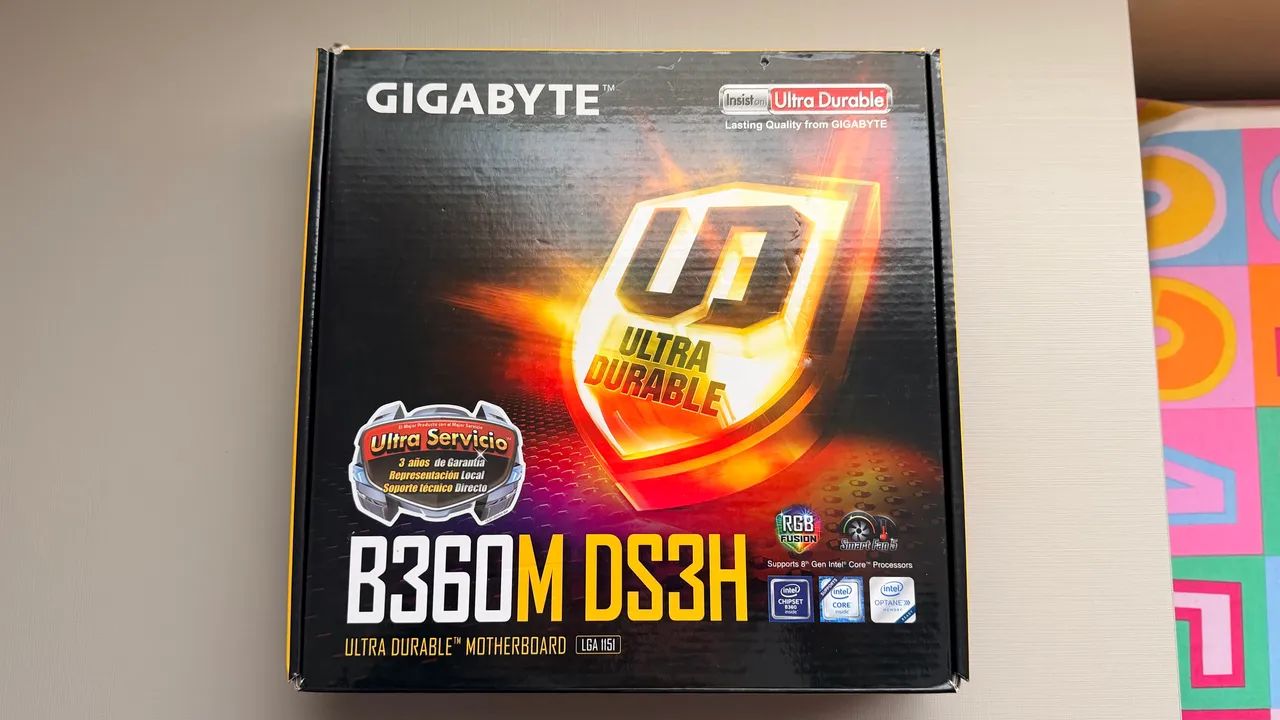 Placa mãe GIGABYTE B360M DS3H + intel i5 8400 - Foto 3