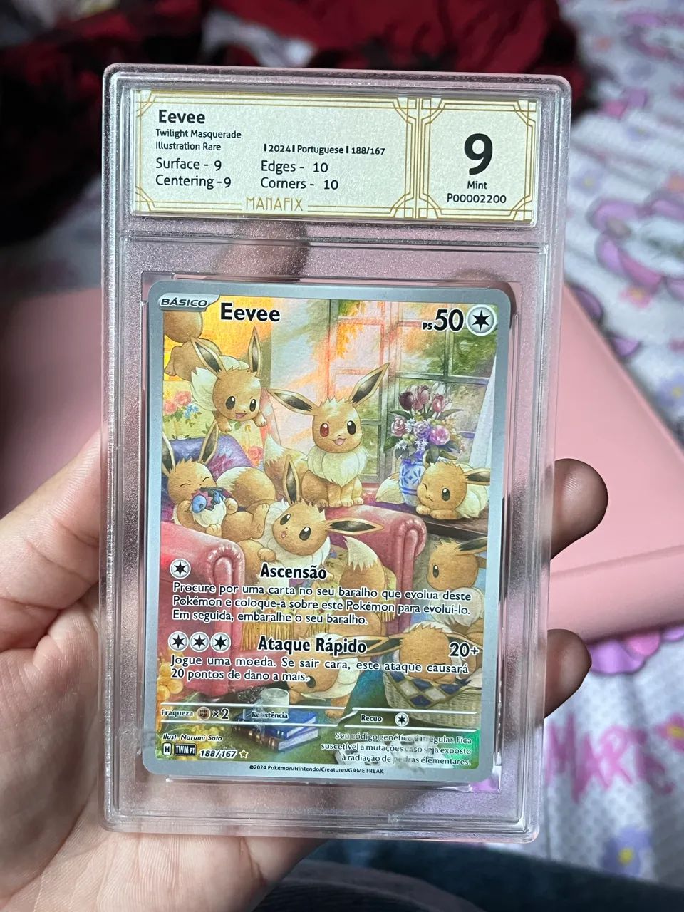 Carta Pokémon Eevee 160/187 Twilight Masquerade MANAFIX Nota 9 | Aceito Trocas - Foto 3