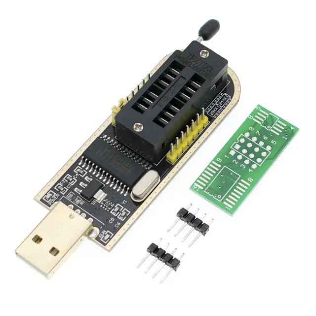 Kit Gravadora Programadora CH341A Pinça Garra Clip Jacaré SOIC8 Eprom Bios - Foto 3