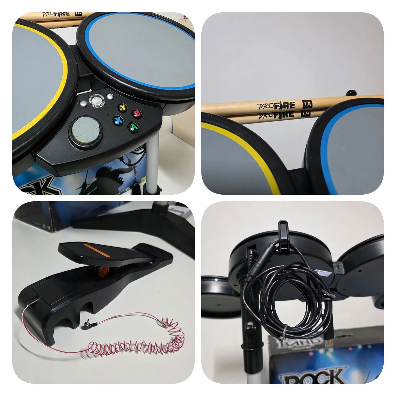 Rockband Xbox 360 Drum Set com 3 jogos Bateria  - Foto 3