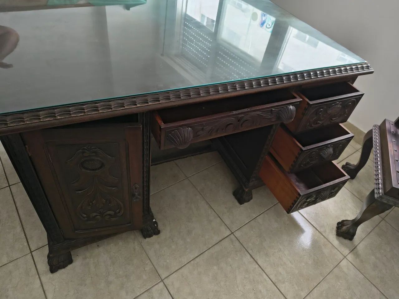 escrivaninha/ mesa pata de leão - Foto 2
