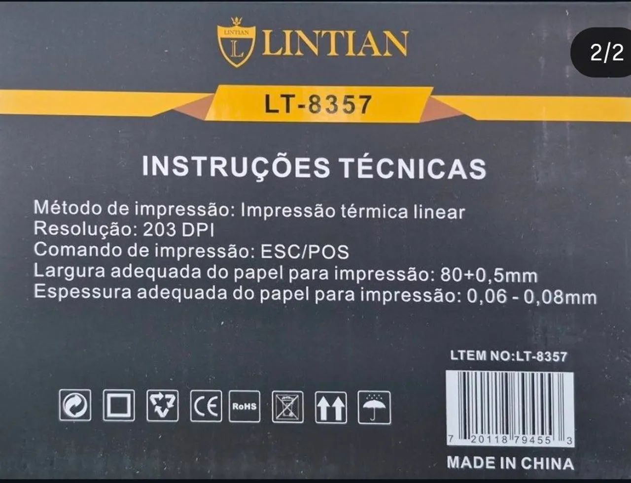 IMPRESSORA 80MM USB 80MM<br>REF: LT-8357 - Foto 2