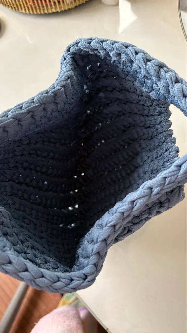 Bolsa crochê azul  - Foto 2