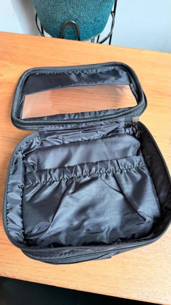 nécessaire gocase preta com divisórias, nova  - Foto 3
