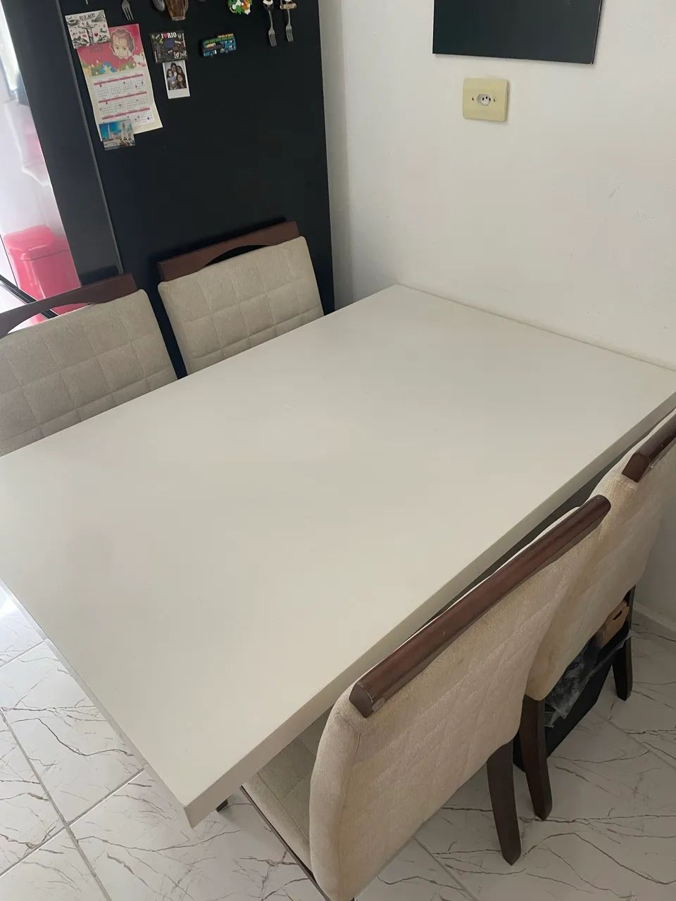 Mesa de mármore branco prime 