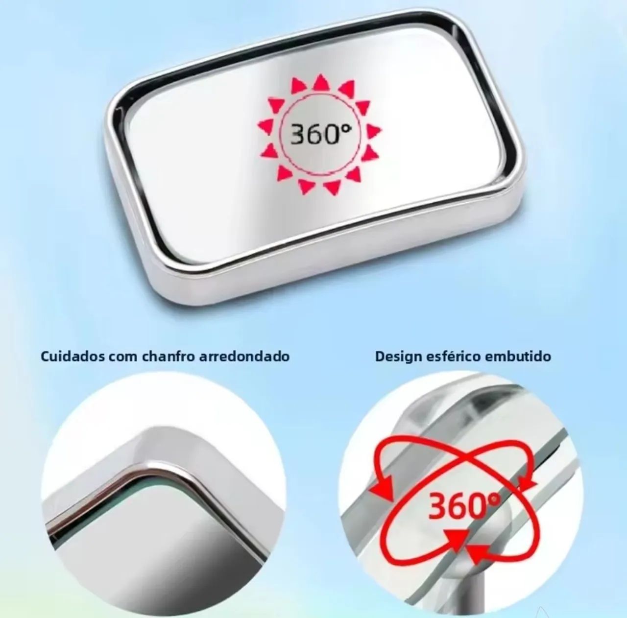 Espelho retrovisor para passageiro 2 peças  - Foto 2