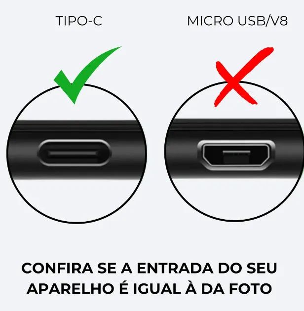 Cabo micro USB tipo c novo lacrado com garantia! - Foto 2