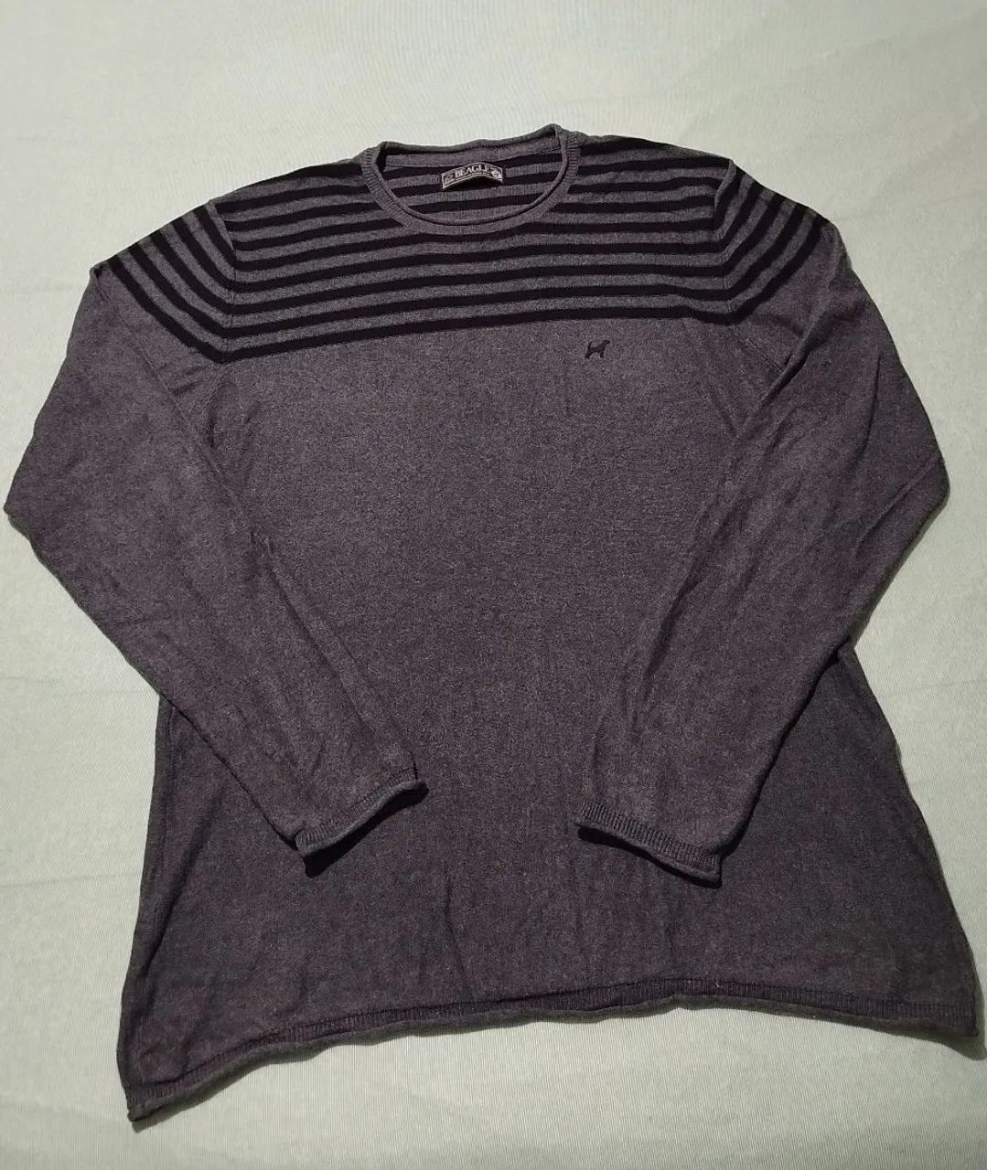 Blusa de lã suéter masculino cinza Beagle - M
