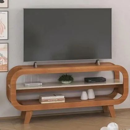 Rack Theo para Tv Até 60 Polegadas Artely Cor Cinamomo Off White / pronta entrega  - Foto 3