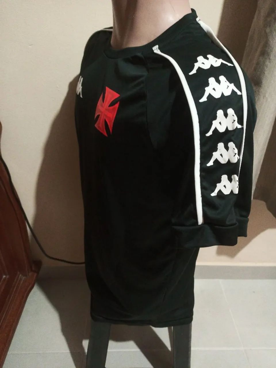 CAMISA VASCO/KAPPA/Supporter Cruz de Malta/preta - Foto 3