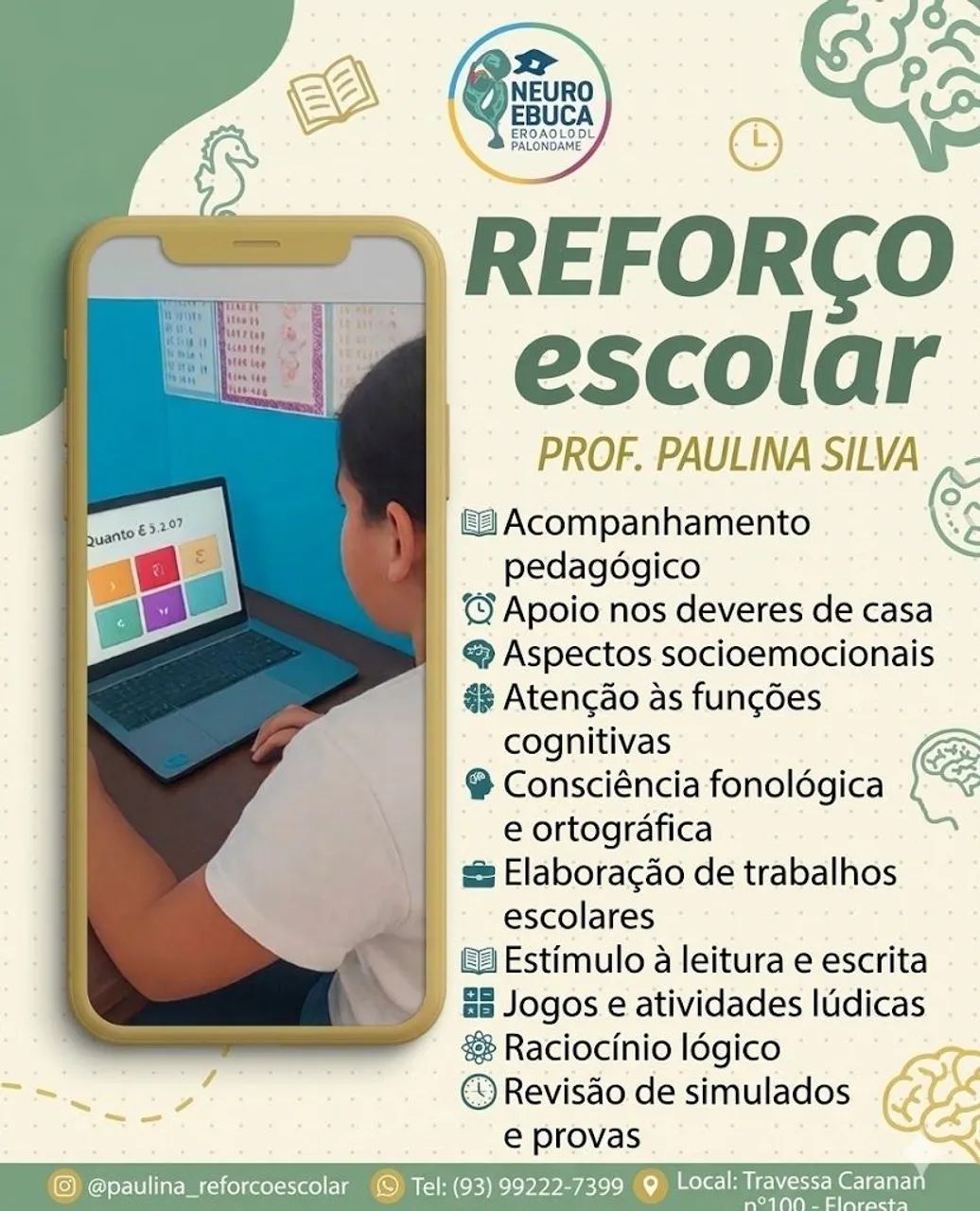 Reforço escolar ( EDUCAÇÃO INFANTIL E ENSINO FUNDAMENTAL)