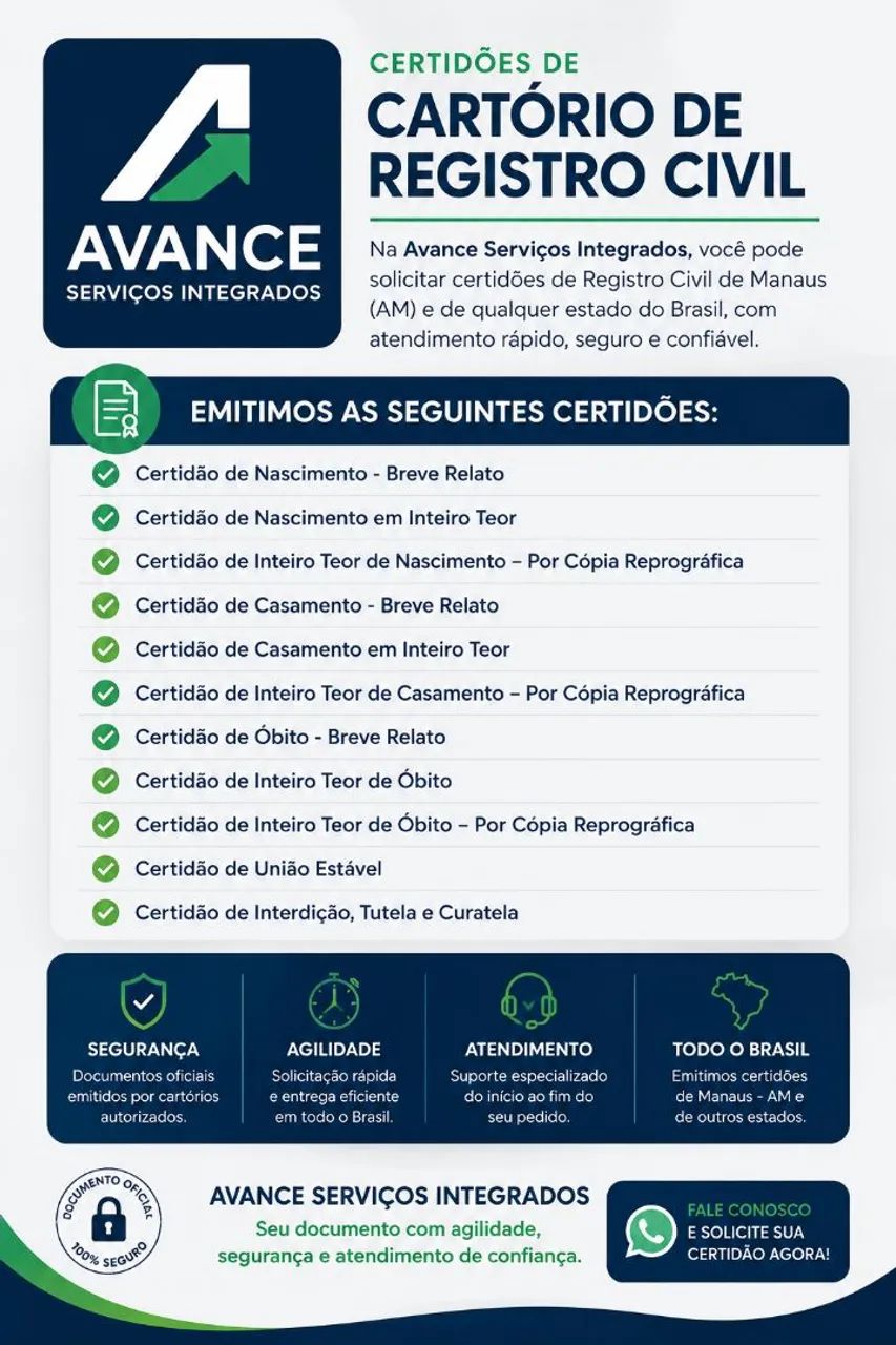 Certidão Nascimento, Casamento e Óbito  - Foto 2