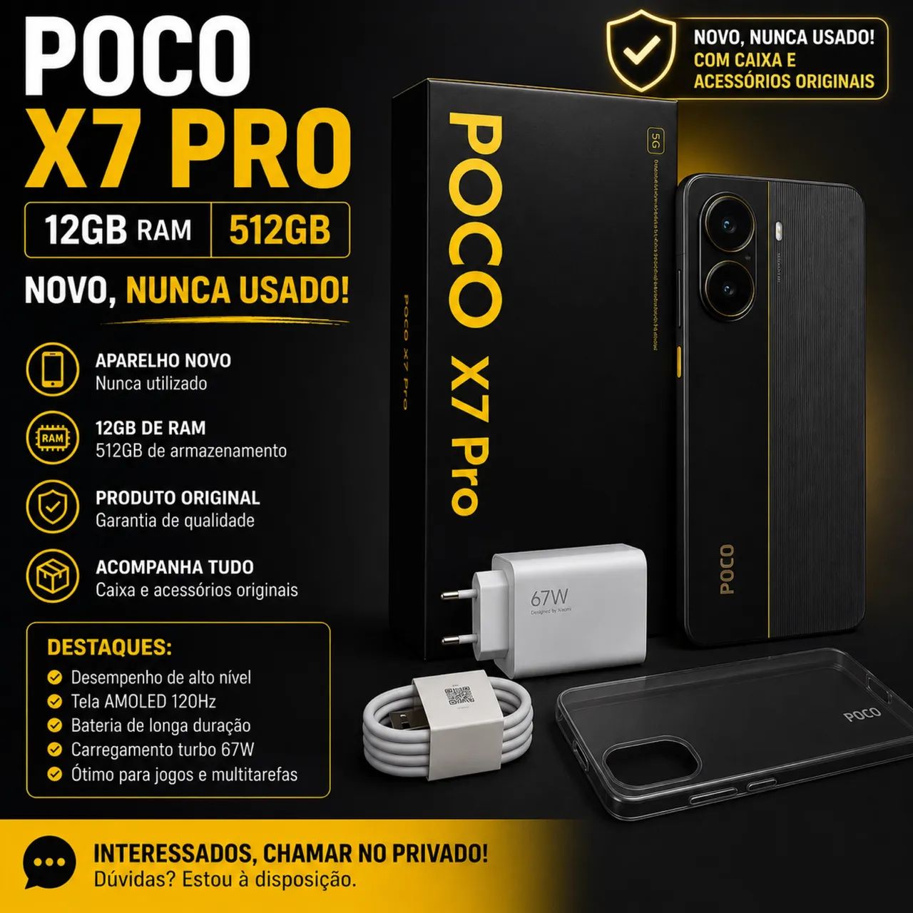 POCO X7 PRO 5G ? 512GB / 12GB RAM ? NOVO! - Celulares e