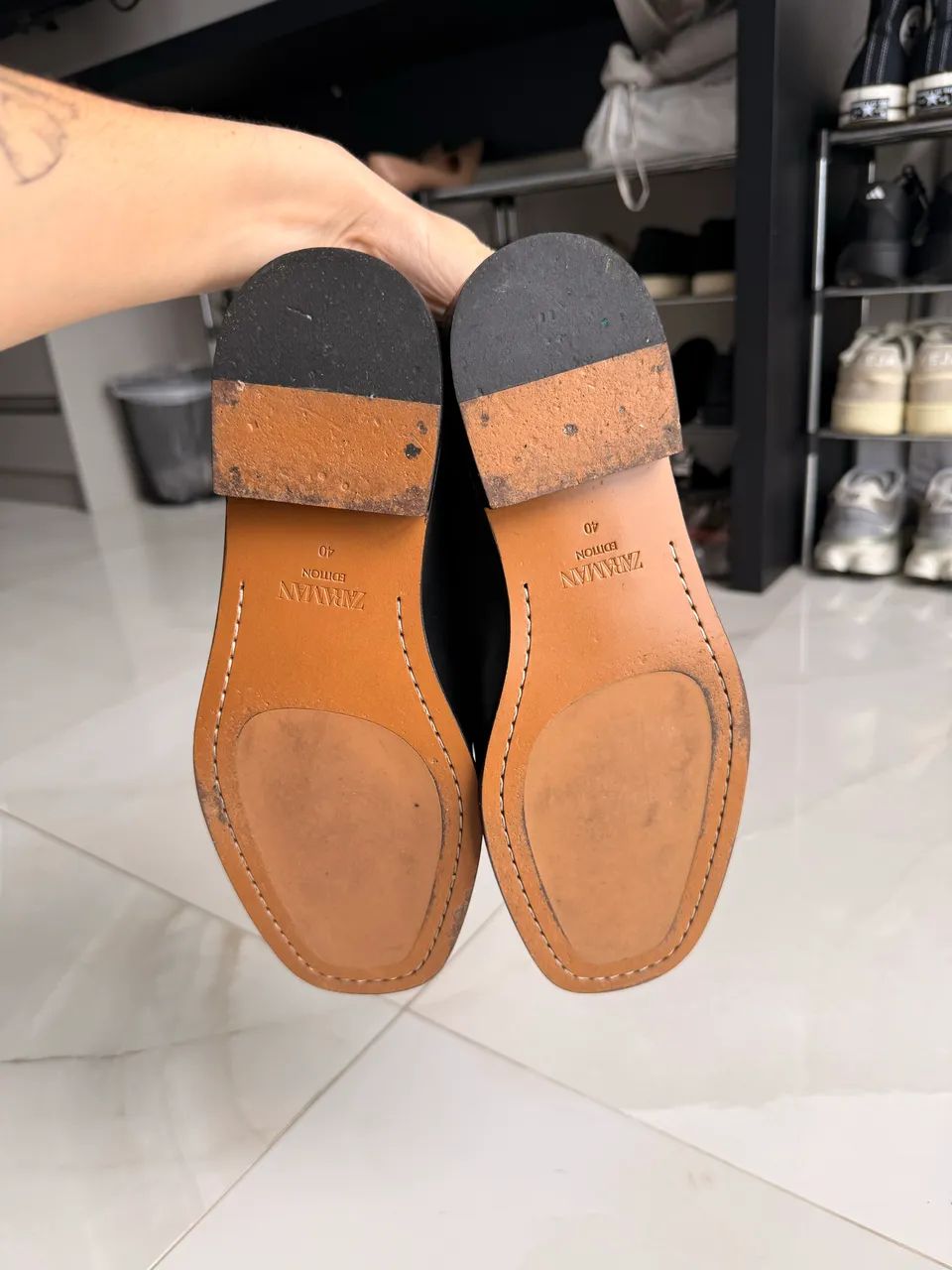 Loafer de couro legítimo - Zara Man - Foto 5