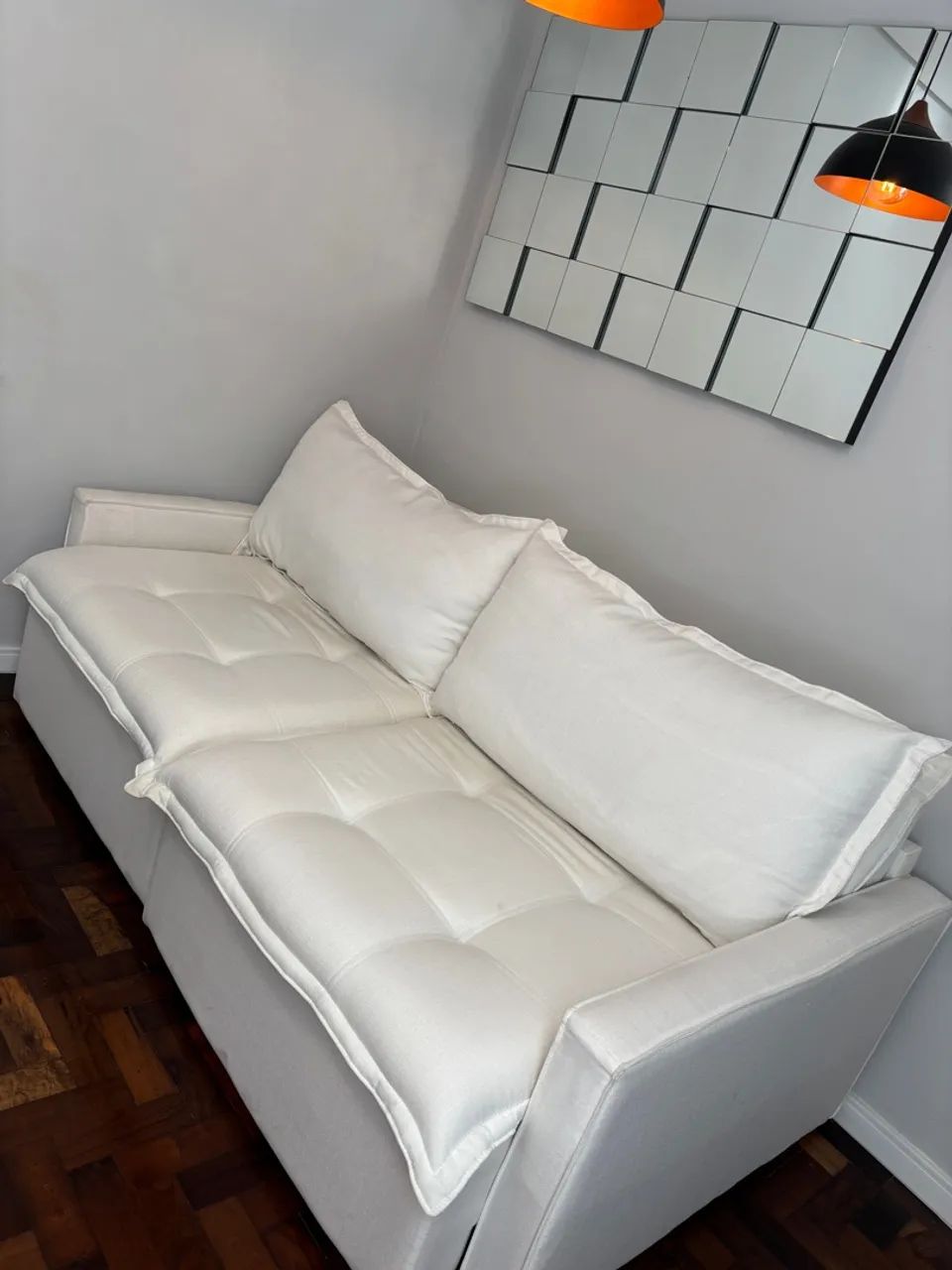 Sofá estofado em linho - Foto 2
