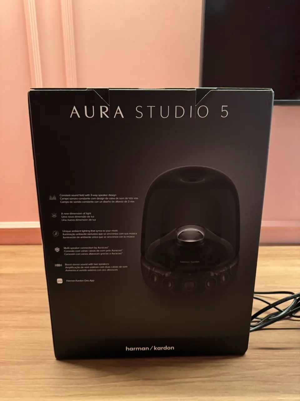 Caixa de Som Bluetooth Harman Kardon Aura Studio 5 com 160W Preta - Foto 3
