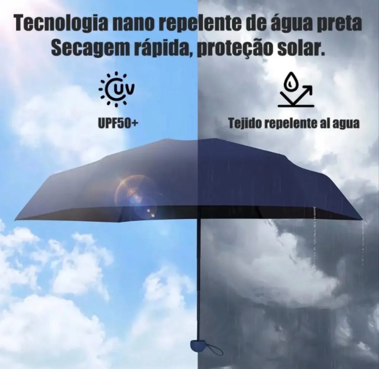 Mini Guarda Chuva Sombrinha Compacto E Portátil De Bolsa - Foto 5