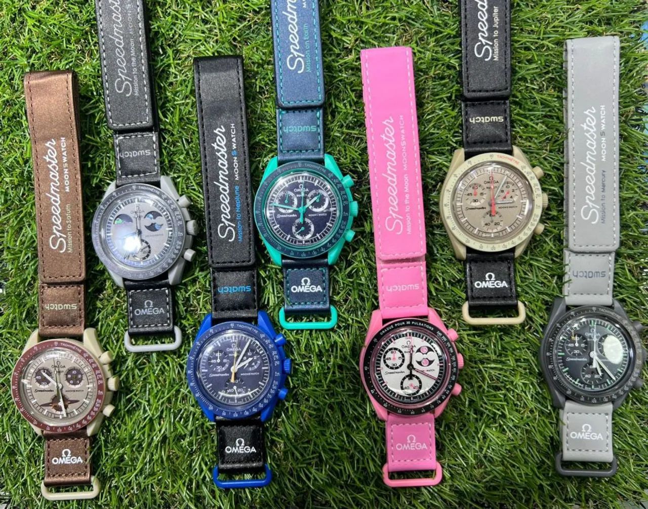 Relógio Estilo Omega x Swatch Bioceramic MoonSwatch Mission to