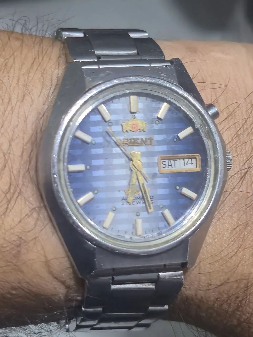 Relógio ORIENT 3 ESTRELA AUTOMÁTICO AZUL DEGRADÊ   -   TODO REVISADO
