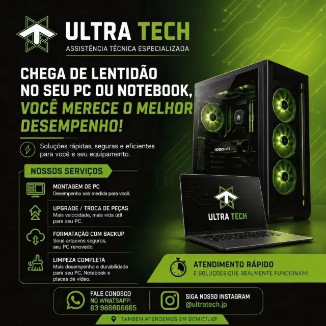 Formatação, Montagem e Limpeza de PC e Notebook | UltraTech