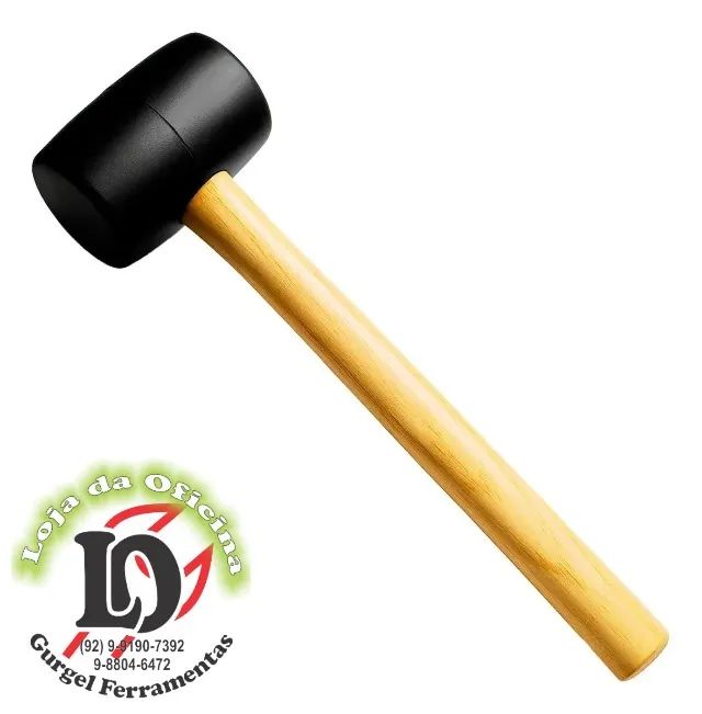 Martelo borracha 80mm 850 cabo madeira - Bremen-BMN7771