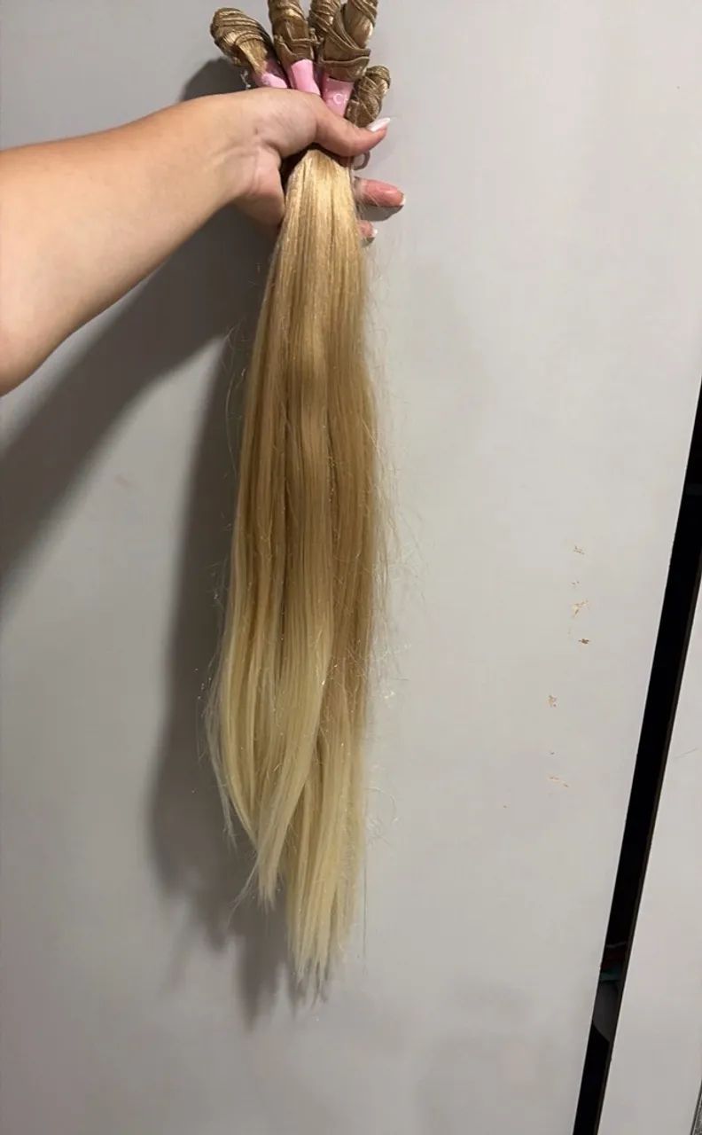 Cabelo loiro 4 telas mega hair 