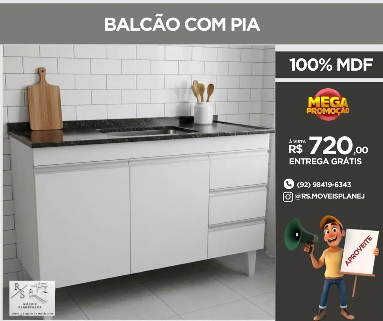 Balcão com pia inox  - Foto 5