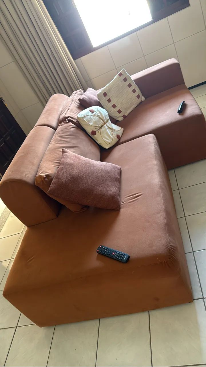 Sofá com chaise terracota  - Foto 2