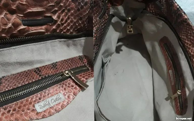 Maxi Bolsa Couro legítimo Piton snake na cor bronze cobre - Roberto Oshiro - Foto 4