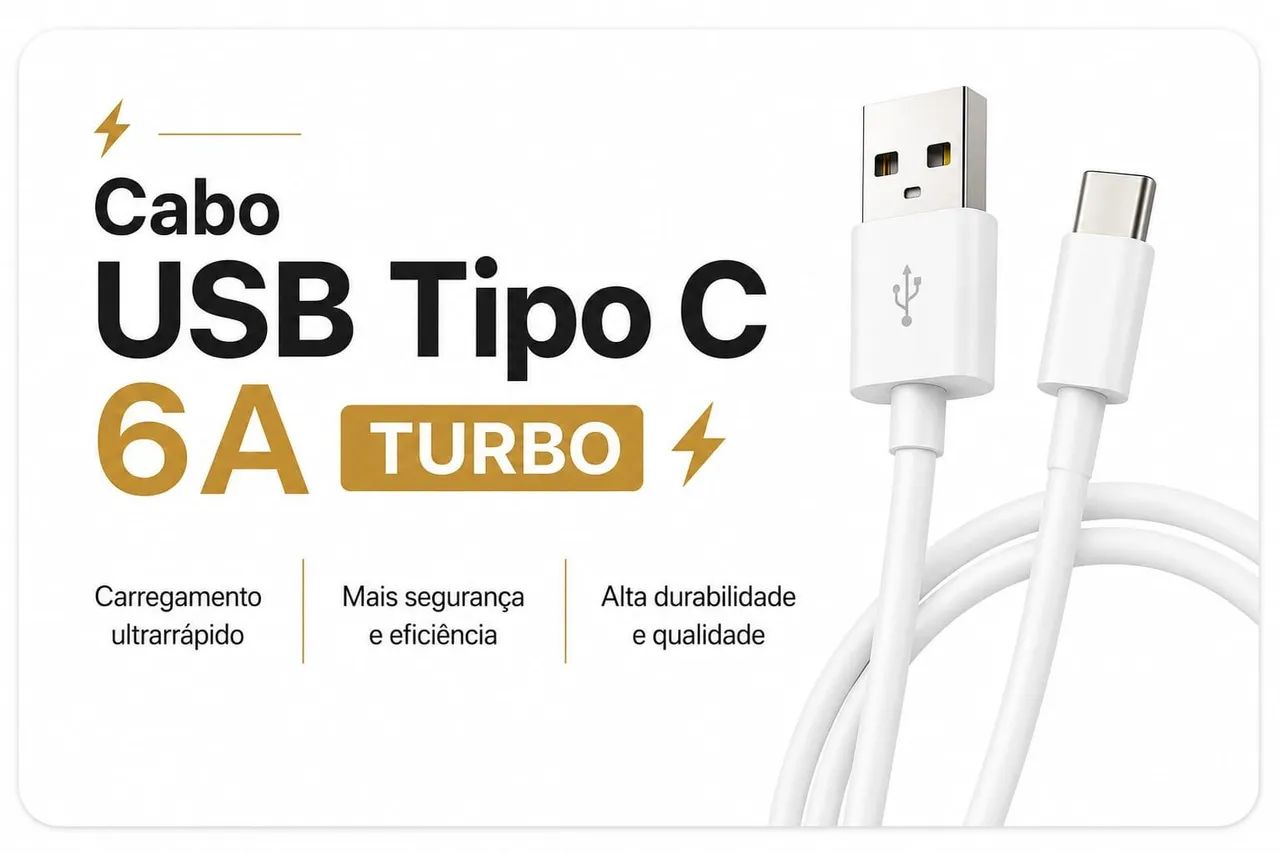 Queima de Estoque Cabos USB Tipo C Turbo