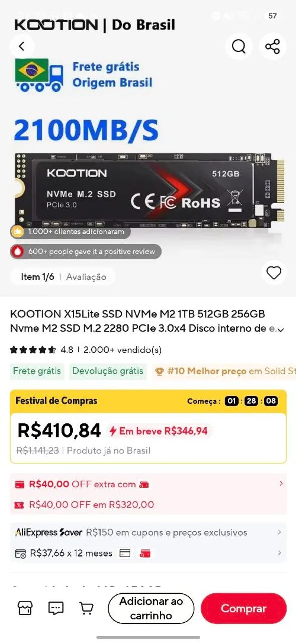 Ssd nvme 256gb - Foto 4