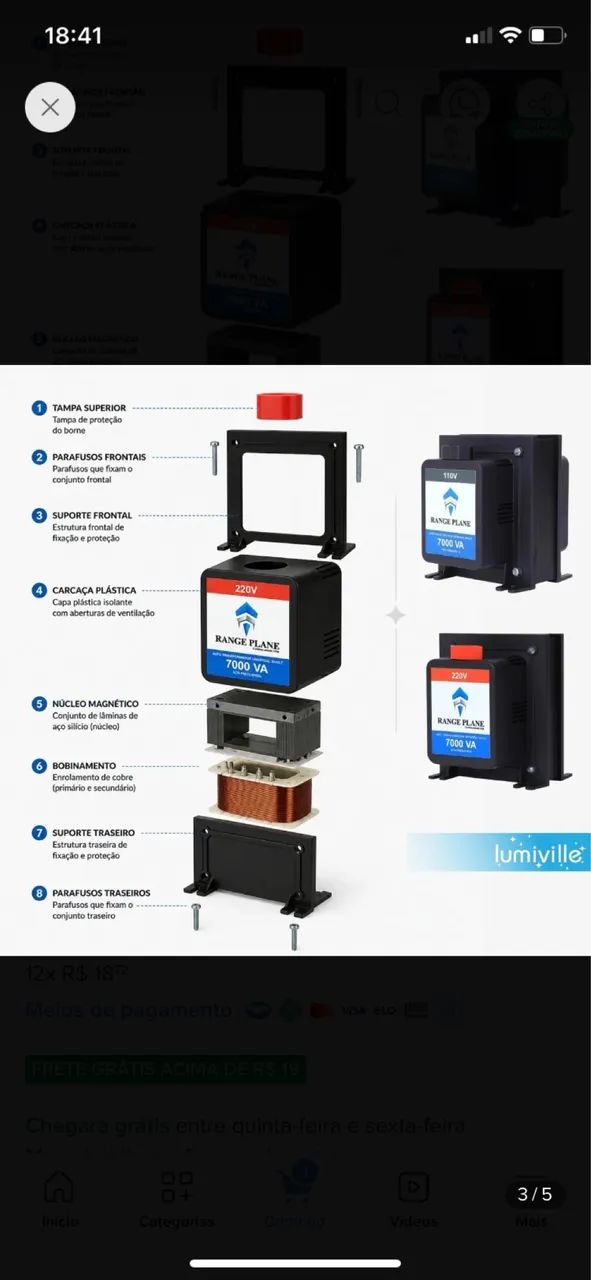Transformador 7000v novinho  - Foto 4
