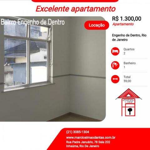Apartamento para Locação no Engenho de Dentro, 2 dormitórios