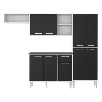 Cozinha Compacta 9 Portas Multimóveis Branco Preto - Foto 2