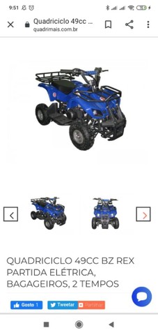 QUADRECICLO 49CC DOIS TEMPOS ANO 2020