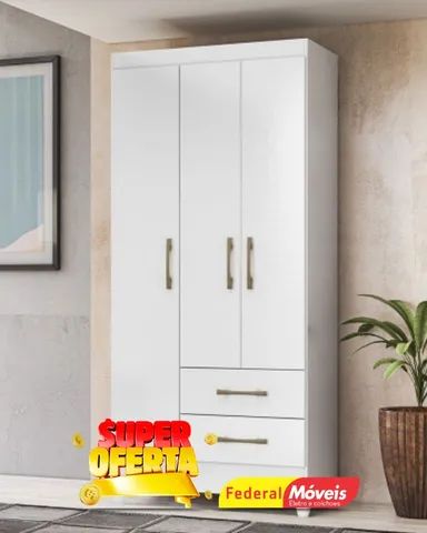Guarda Roupa 3 Portas 2 Gavetas c/ Espelho Super Lindo Fazemos Entrega 