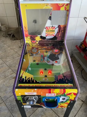 Mesa de pinbal jogo de futebol fliperama manual com placar para 2