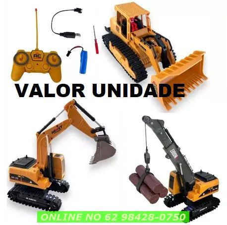 Brinquedo Escavadeira OU Guindaste Controle Remoto OU Pa Carregadeira Carrinho Recarregave