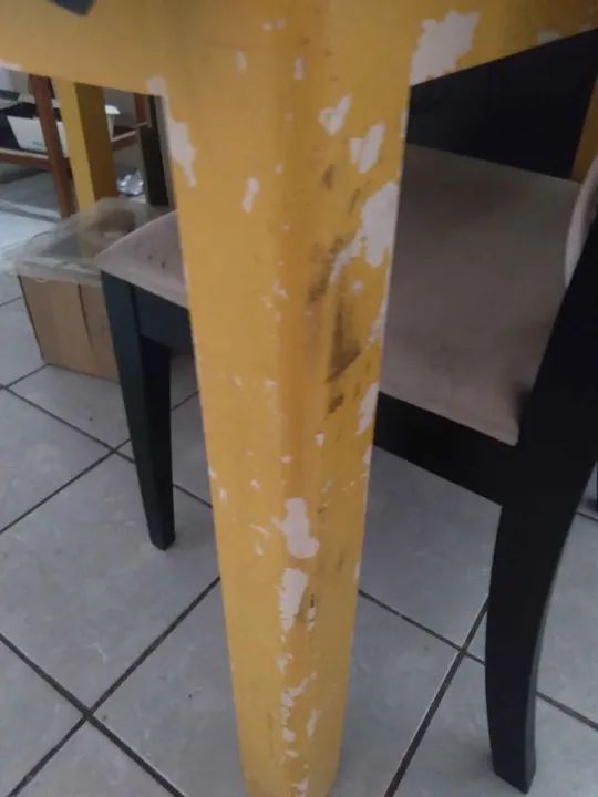 Mesa de jantar c/ tampo de vidro em MDP / Vidro Bege 77 cm x 120 cm x 80 cm - Foto 3
