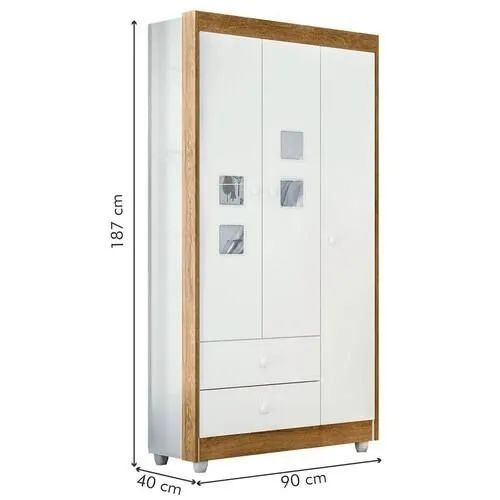 Guarda Roupa Infantil 4 Portas 2 Gavetas DIVIDIMOS EM ATÉ 10X SEM JUROS - Foto 4