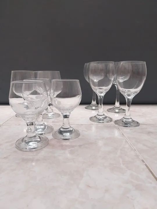 Jogo de Taças de Vidro para Vinho branco, tinto,rosê e água 