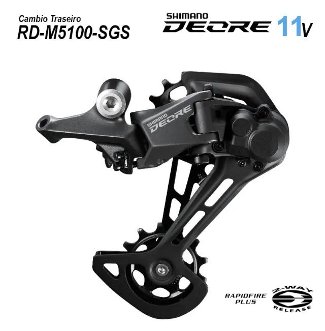 Kit Shimano Deore 11v M5100 Sgs Cambio Passador e Corrente - Foto 2