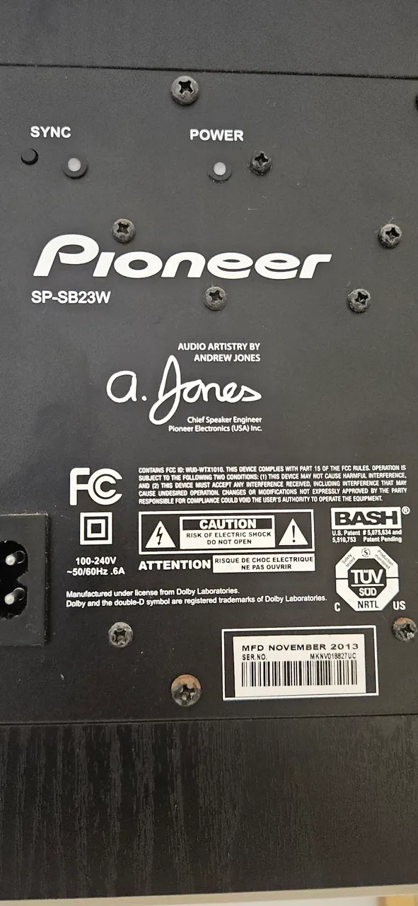 Subwoofer Pioneer SP-SB23W