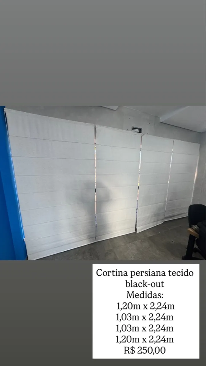 Cortina persiana tecido black-out