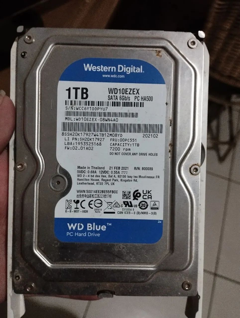 HD Western Digital Blue 1TB SATA 6Gb/s